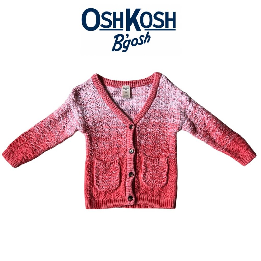 Osh Kosh Cotton Knit Ombre Cardigan Sweater Size 2T